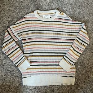 REI coop Wallace Lake waffle knit rainbow striped sweater. medium